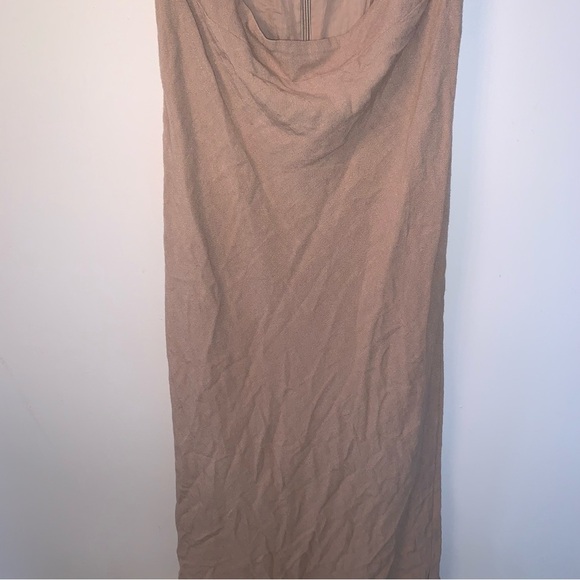 NWOT Mable Open Front Linen Cotton Midi Tan Dress M - Picture 7 of 8